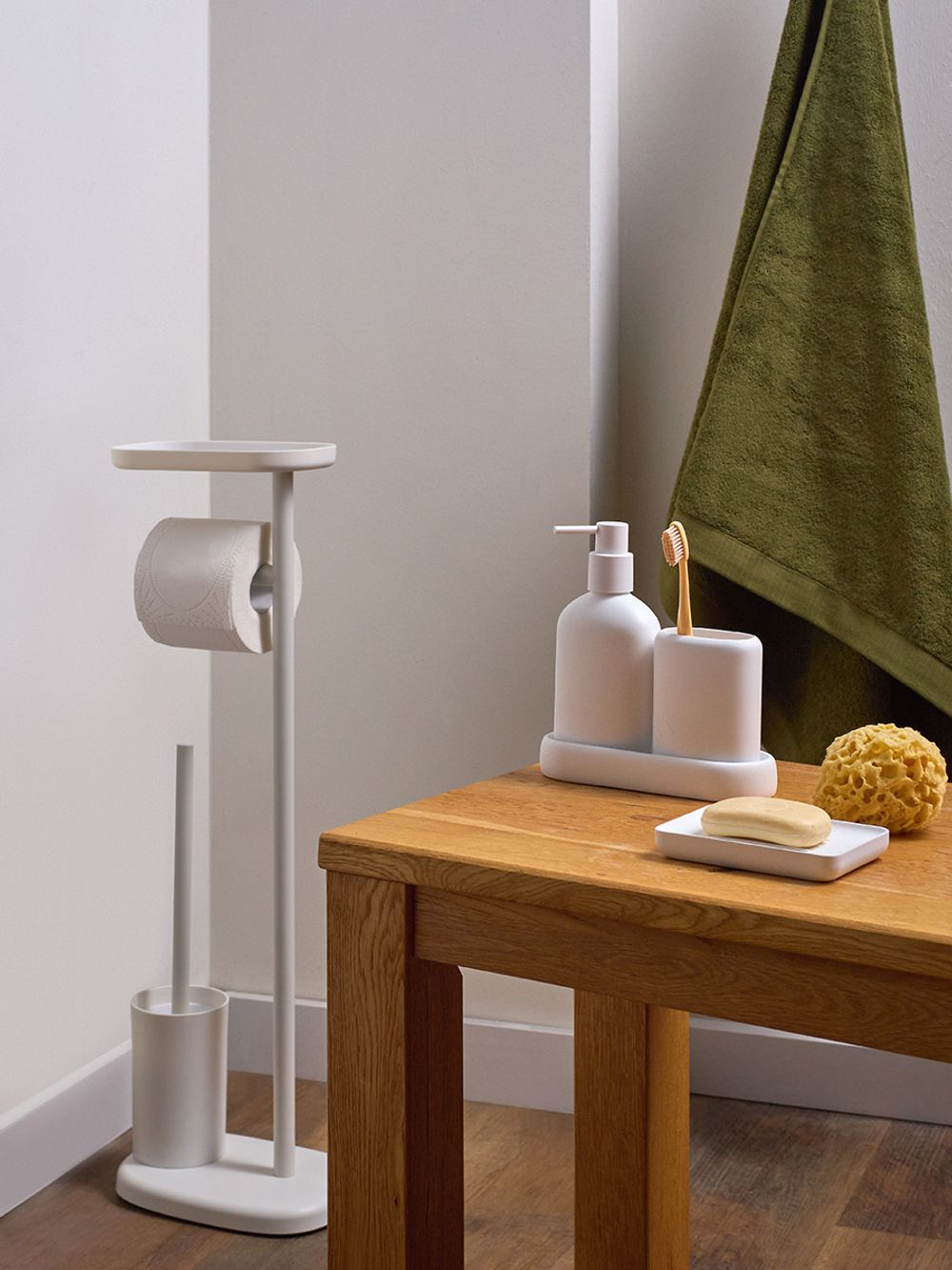 Подставка для ванных принадлежностей Slim, белая, малая