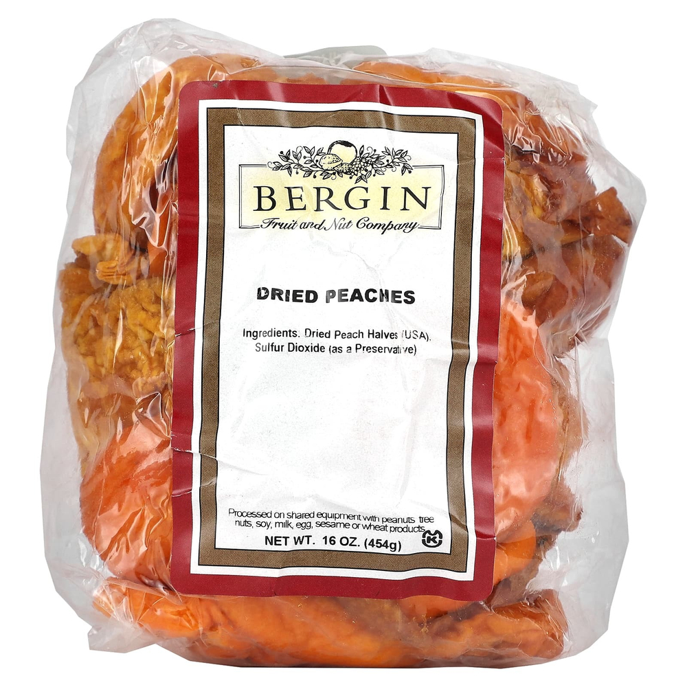 Bergin Fruit and Nut Company, Сушеные персики, 454 г (16 унций)