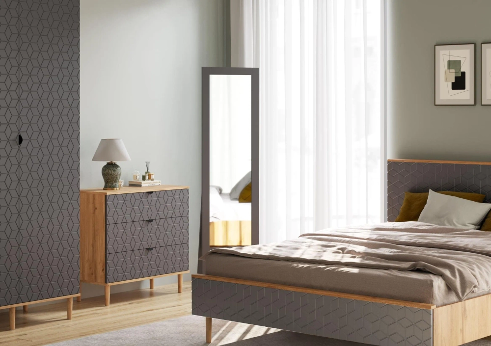 Зеркало напольное "Калгари" Белый дуб спальня