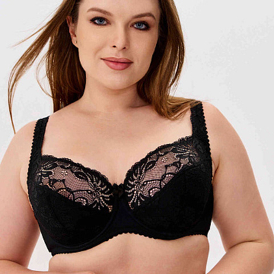 Бюстгальтер Полупоролоновая чашка Черный Прибалтика