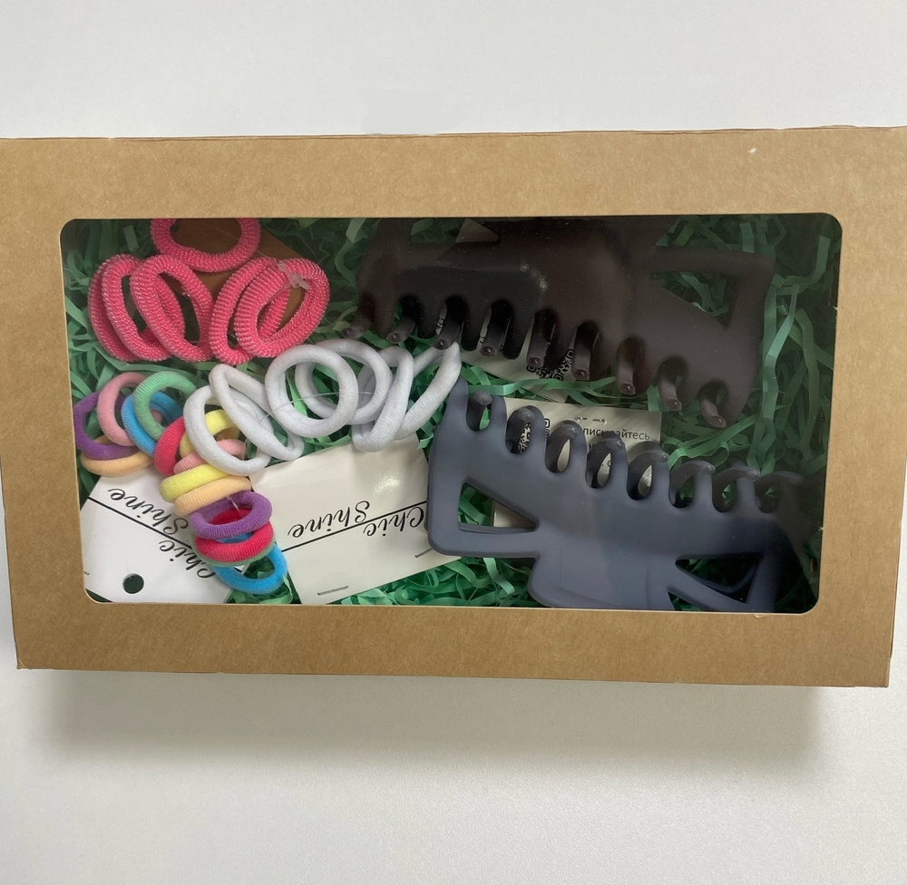 Set № 11, Набор Крабов для волос и резинок, микс