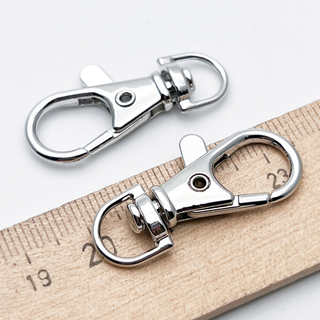 Замок-карабин, цвет серебро (родий), размер 34*14 мм, цена за 1 шт