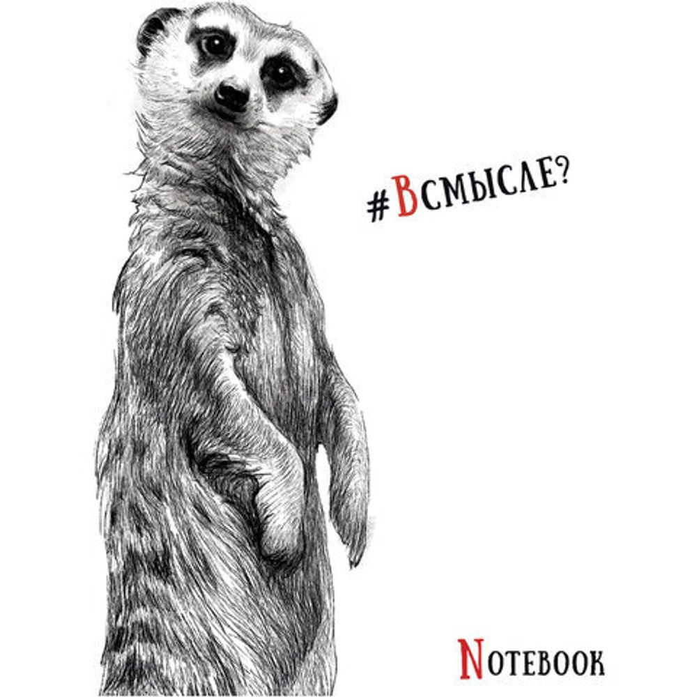 Тетрадь 48 л. кл. скреп. ЧЕРНО-БЕЛЫЕ ЗВЕРИ А5 soft touch выб. УФ-лак офс.