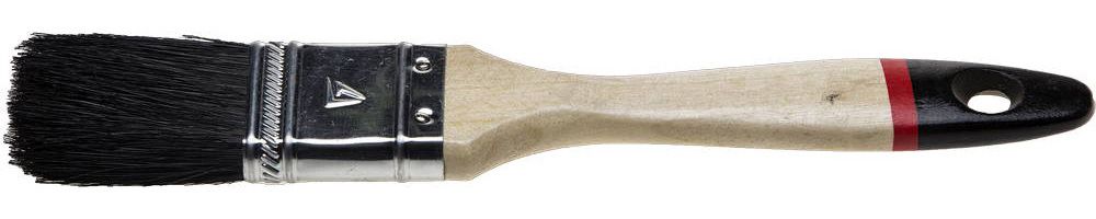 Кисть плоская STAYER ″UNIVERSAL-EURO″, чёрная натуральная щетина, деревянная ручка, 25мм