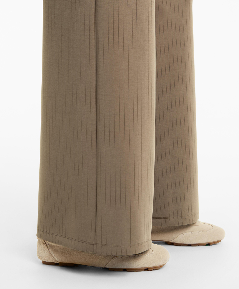 OYSHO Брюки прямого кроя с полосками из модала, мокко