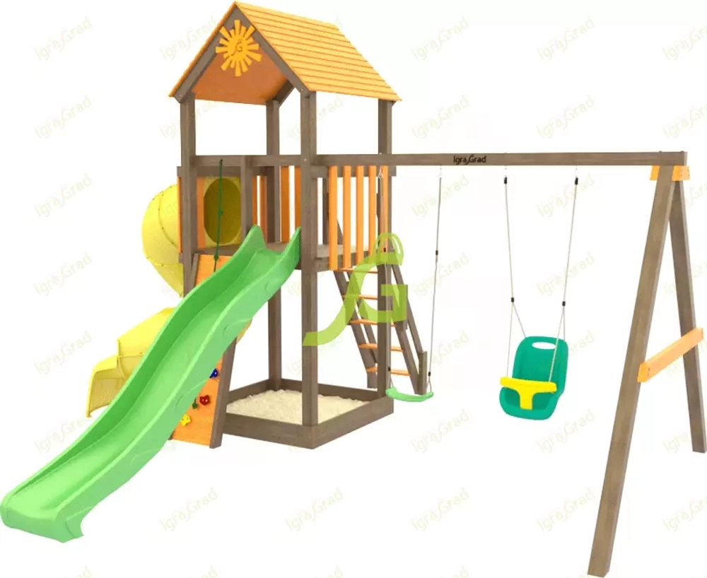 Детская площадка Панда Фани с винтовой горкой