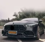 Карбоновая губа переднего бампера для MERCEDES BENZ AMG X290 GT43 GT50 GT53 GT63 4 DOOR 2018+ АМГ Мерседес Бенц