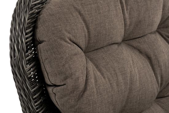 "Алиса" кресло плетеное, цвет графит с подушками