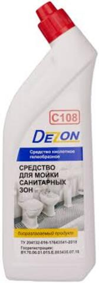 C108, 0,75 кг.Мойка санит-х зон,гель, кислотное (со скош. носиком).С антибактериальным эфф.Готовое