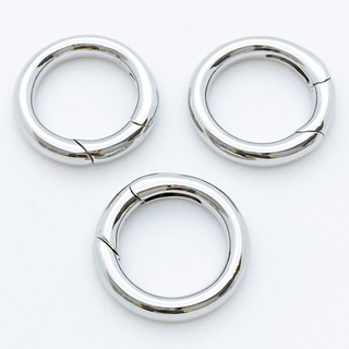 Замок-кольцо, цвет серебро (родий), диаметр 18 мм, цена за 1 шт