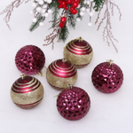 Набор шаров 8 см «Сказочный блеск» (в наборе 6 шт), Рубин
