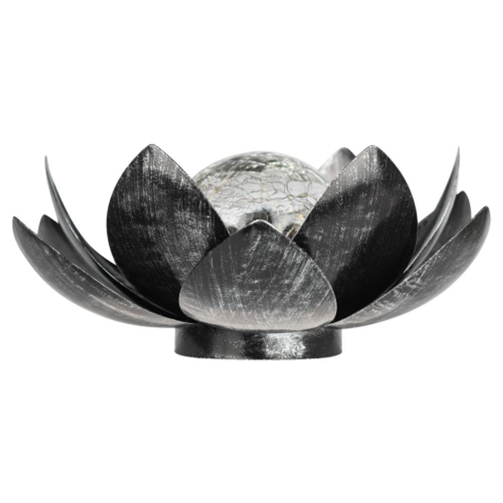 Светильник уличный ЭРА ERASF22-52 на солнечной батарее садовый Лотос 2 в 1 стекло кракле 20LED | Садовые декоративные светильники