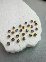 Шатоны 4 мм, Фиалка в золоте, 25 шт