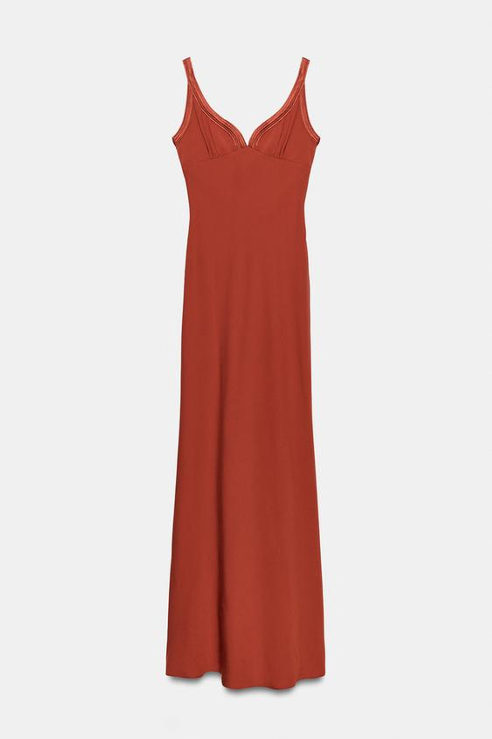 ZARA ДЛИННОЕ ПЛАТЬЕ ИЗ КОЛЛЕКЦИИ ZW, МЕДНЫЙ