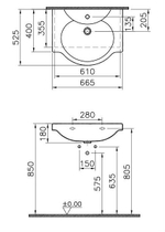 Раковина на тумбу Vitra Arkitekt 66.5х52.5 см, белая 4047B003-0001