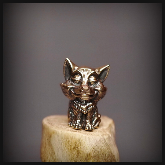 Бусина "Хитрый Лис" для темляков или браслетов , бронза