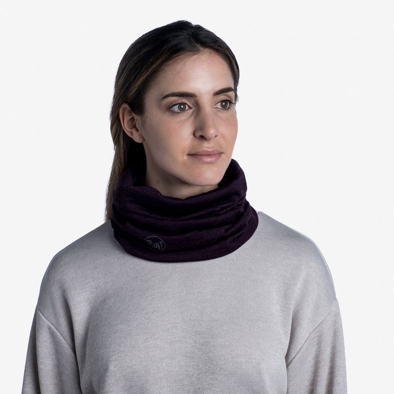 Тонкий шерстяной шарф-труба Buff Wool lightweight Solid Deep Puprle Фото 2