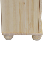 Шкаф витрина Бритта трехдверный, натуральный цвет, с полками, массив сосны, 186х113х32