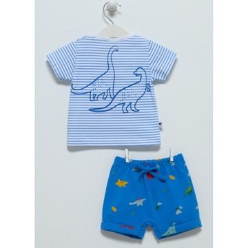 Комплект для мальчика Caramell серия Dino футболка и шорты голубой