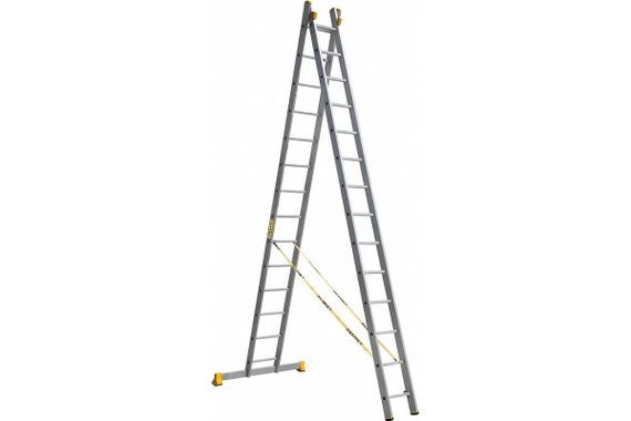 Лестница Алюмет 2*14 алюминиевая профессиональная универсальная