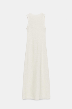 ZARA ДЛИННОЕ ПЛАТЬЕ В СЕЛЬСКОМ СТИЛЕ, ЭКРЮ