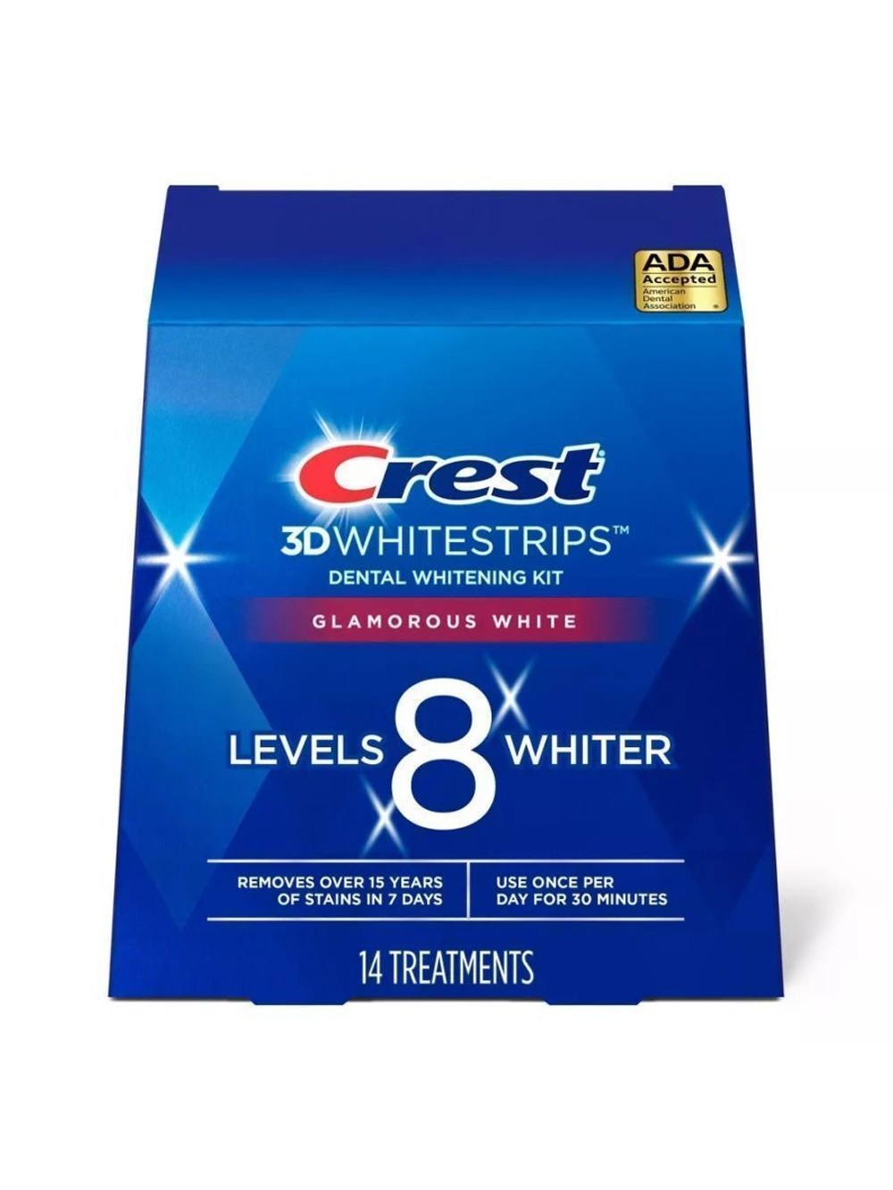 Курс 14 дней | Отбеливающие полоски для зубов – Crest 3D Whitestrips Glamorous White