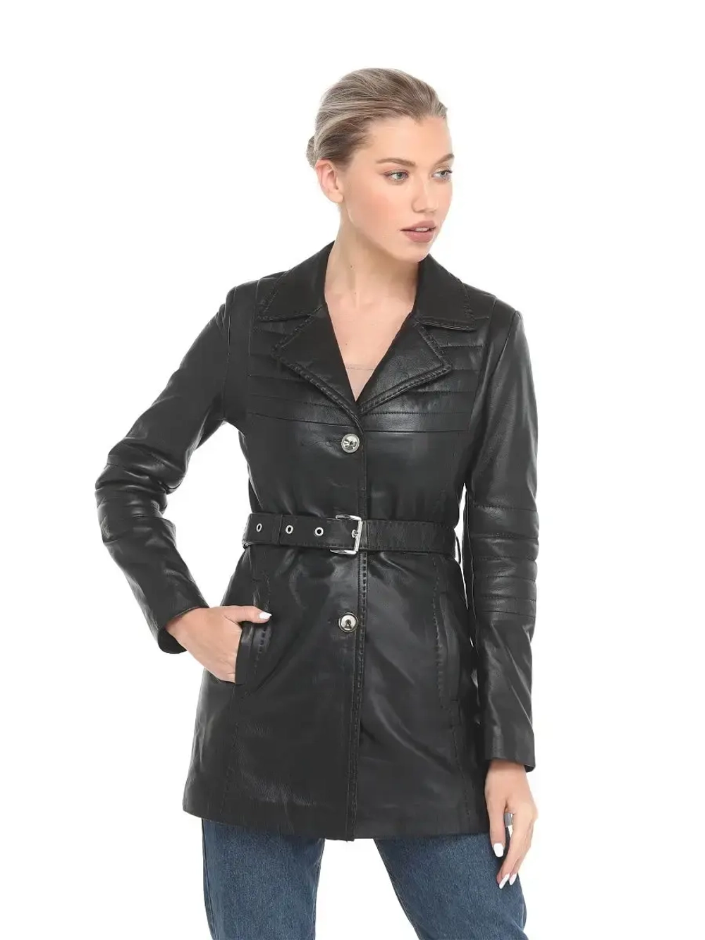 Плащ женский из натуральной кожи Турция