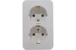 Розетка Systeme Electric BLANCA с заземлением двойная накладная белая 35769