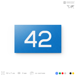 Табличка с номером 42 на дверь квартиры, для офиса, кабинета, аудитории, склада, голубая 120х70 мм, Айдентика Технолоджи