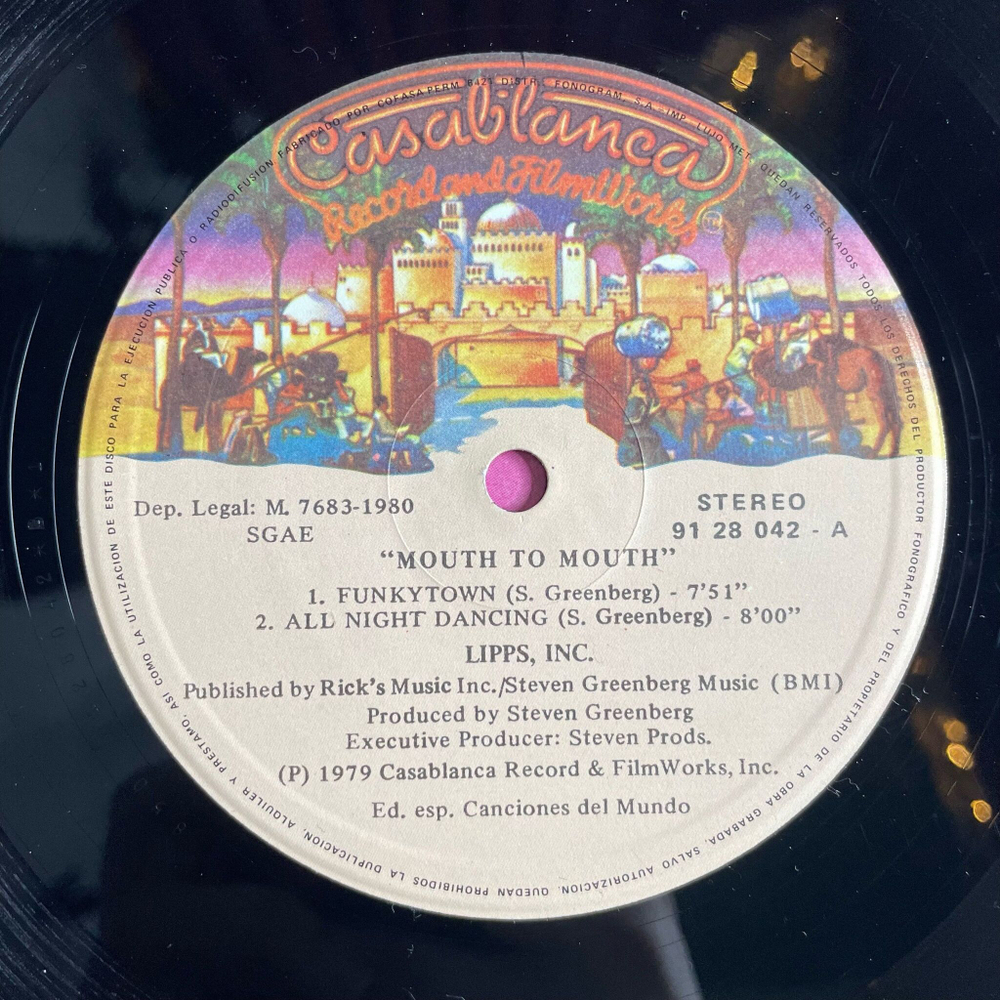 Винтажная виниловая пластинка LP Lipps, Inc. Mouth To Mouth (Spain 1980)