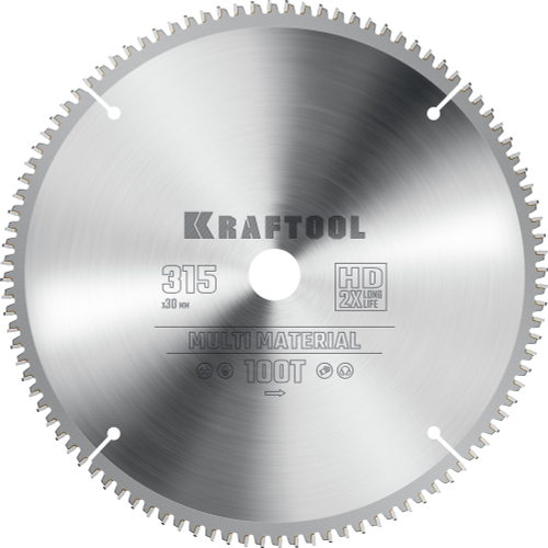KRAFTOOL Multi Material, 315 х 30 мм, 96Т, пильный диск по алюминию (36953-315-30)
