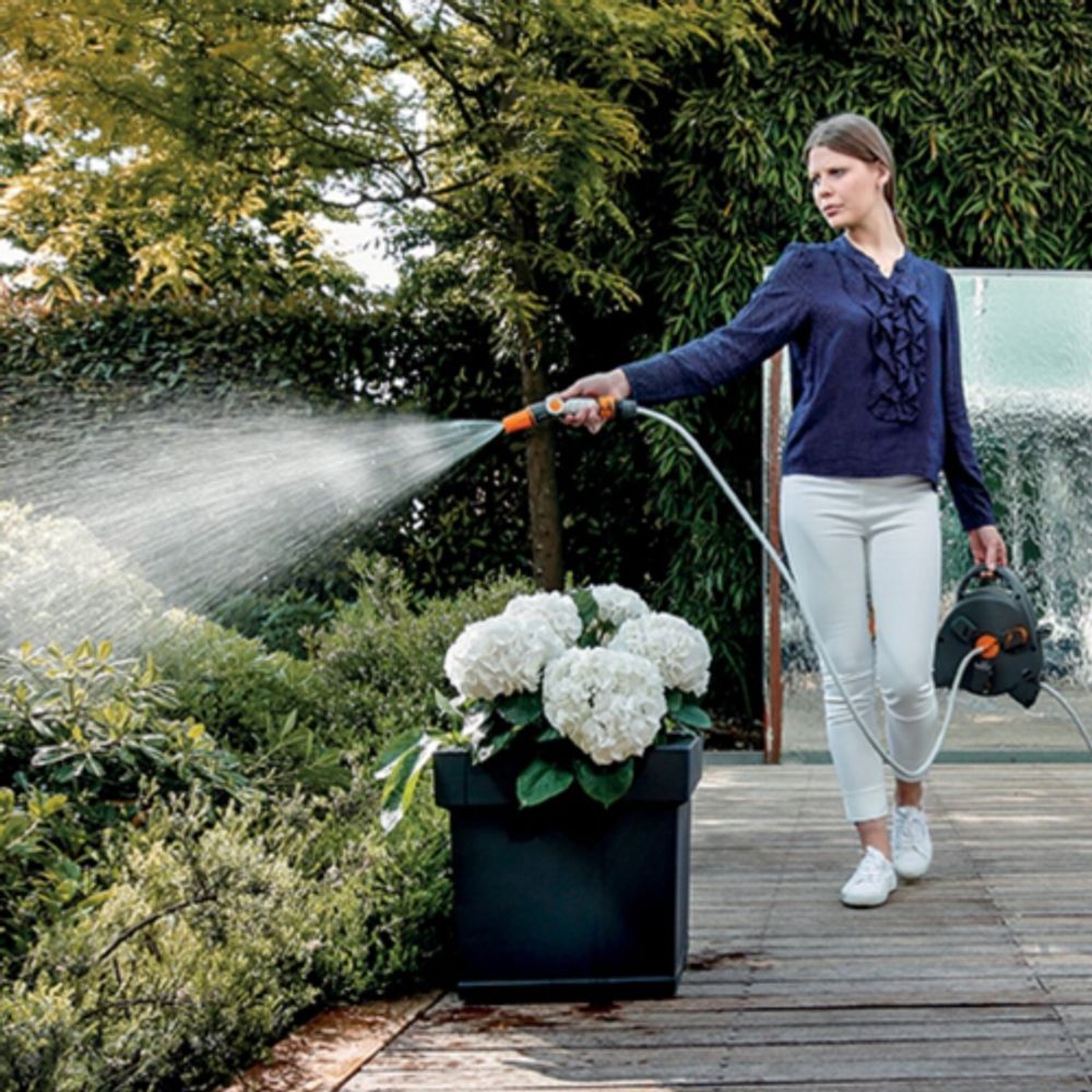 Катушка для шланга GF GF80005606 AQUABAG механическая настенная в комплекте со шлангом 8 мм 11,5 м | GF