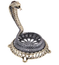 Народные промыслы AM-4020 Подсвечник «Кобра Королевская « (латунь, янтарь)