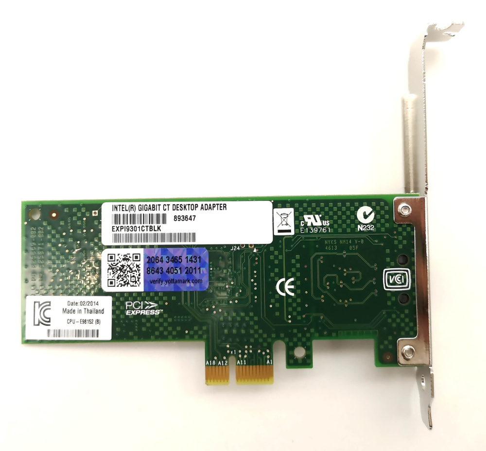 Сетевая карта Intel Gigabit(R) CT DESKTOP ADAPTER EXPI9301CTBLK