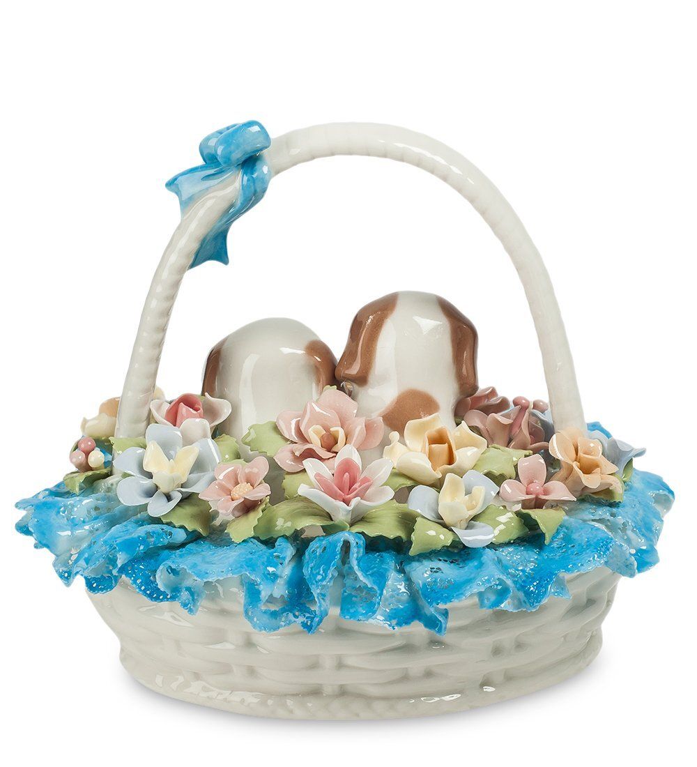 Pavone CMS-15/94 Фигурка «Щенки в цветочной корзине»