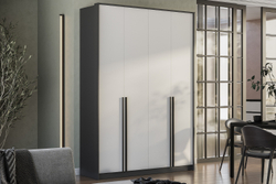 Шкаф четырехстворчатый Шарм ШК-15, Графит, Белый