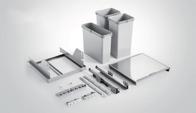 Мусорный контейнер - UK STYLE, 464x490x470 мм, 1x17L+2x14L