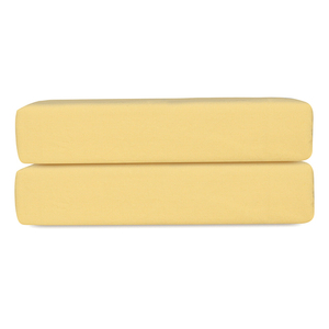 Простыня на резинке из стираного перкаля светло-желтого цвета из коллекции essential, 160х200х30 см