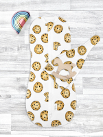 Пеленальный кокон и шапочка Mjölk Печенье