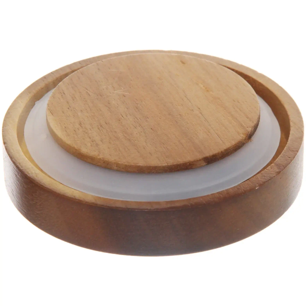 Банка для продуктов стеклянная 300мл «Bella cucina» с крышкой из акации 9*7см