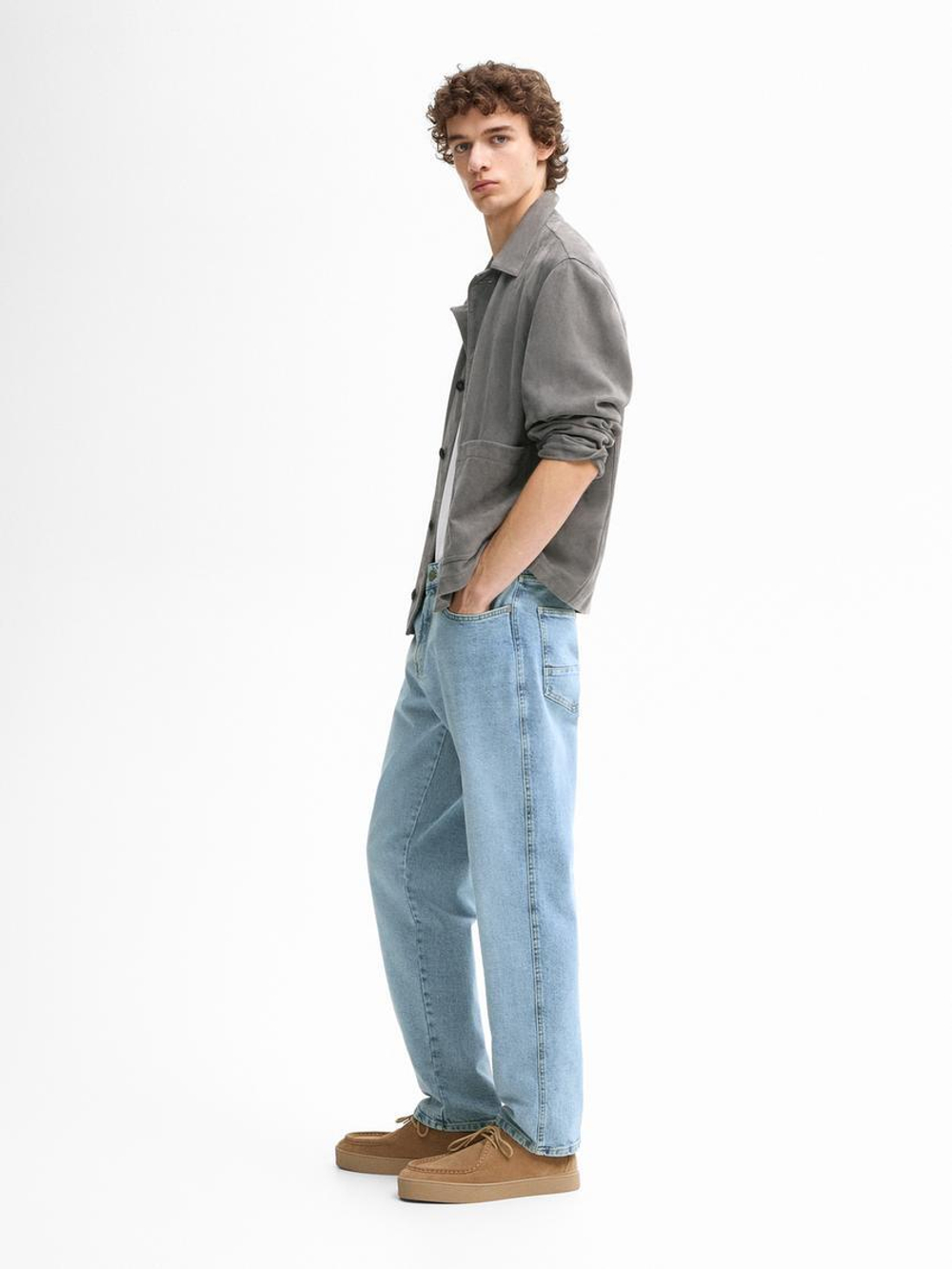 Massimo Dutti Зауженные джинсы со средней посадкой, индиго