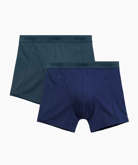 Трусы мужские боксеры удлиненные (2шт), Atlantic 2MH-175, хлопок, сине-зеленый + темно-голубой
