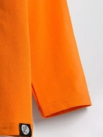 Оранжевый лонгслив базовый для девочки