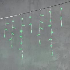 Светодиодная бахрома с колпачком 3,1*0,5 м., 120 зеленых LED ламп, прозрачный провод ПВХ, IP65, LTC (PIL120CAP-10-2G)