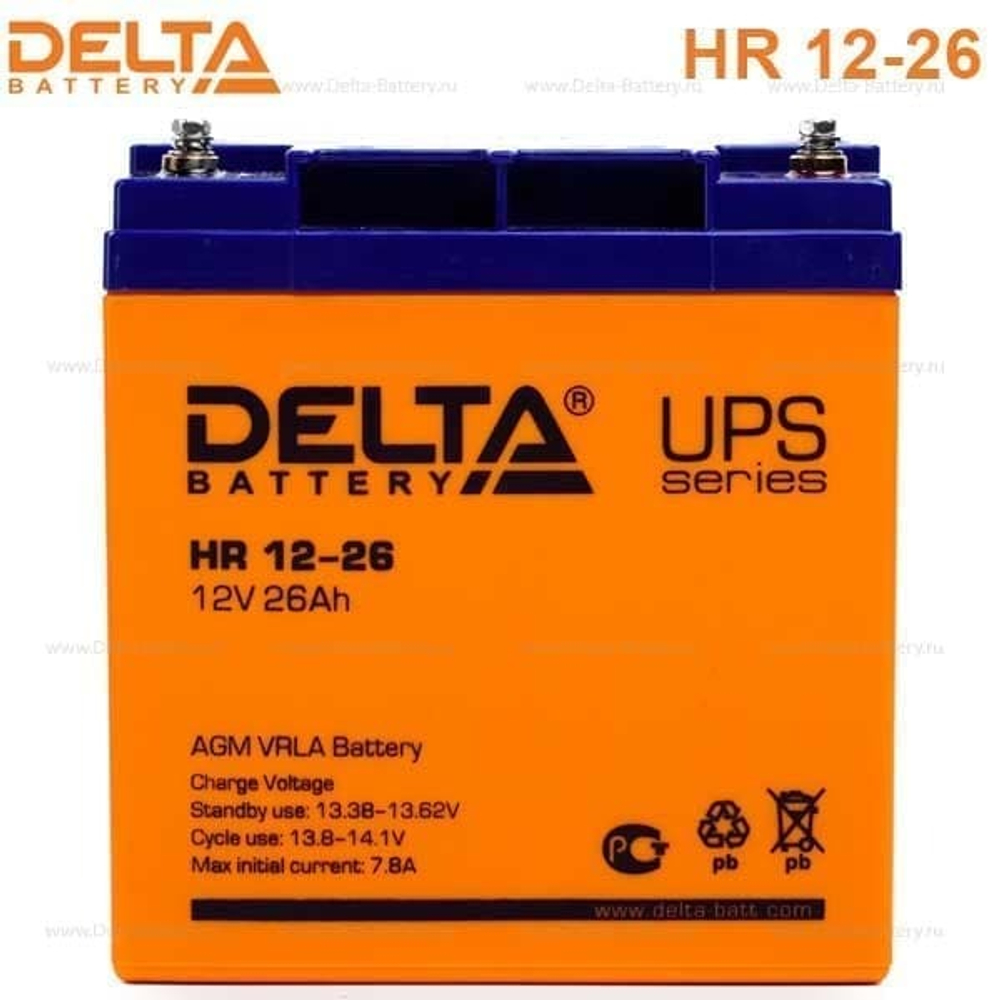 Аккумуляторная батарея Delta HR 12-26 (12V / 26Ah)