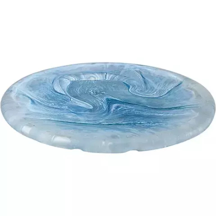 Тарелка «Аквамарин» мелкая стекло D=18см голуб