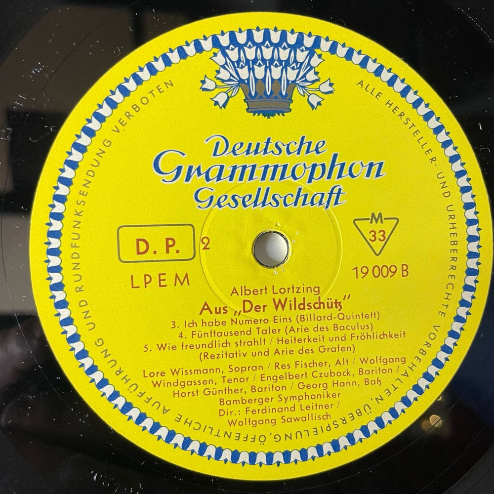 Винтажная виниловая пластинка LP Lortzing Der Wildschutz Опера Лорцинга Браконьер (Германия 1959)