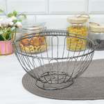 Фруктовница 25см с ручкой металлическая