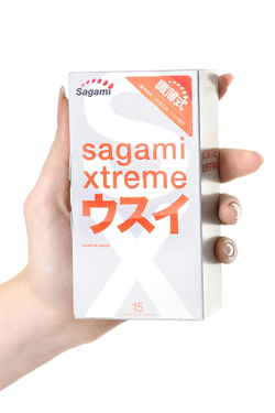 Презервативы Sagami Xtreme 0.04mm ультратонкие 15шт