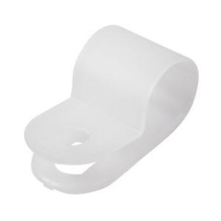 Кабельная скоба под винт REXANT 9 мм, белая, упаковка 50 шт.